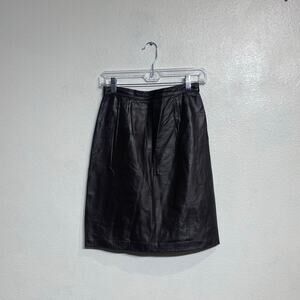 Contrasts Brown Leather Vintage Mini Skirt Sz 7